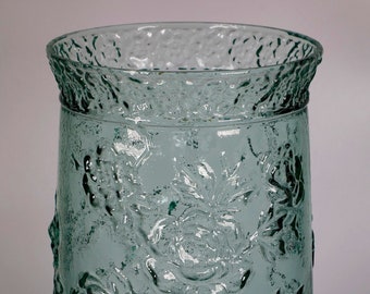 Vintage Tiara Exclusives Sea Mist Green 13" Rose Vase W/ Flaired Tip By Fenton