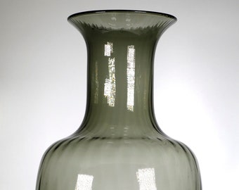 Vtg Tiara Glassware- 17.5" Smoke Optic Vase from 1981!