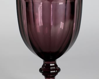 Vintage Libbey Duratuff Amethyst 7&quot; Water Goblet Gibraltar Style (Sold Individually)