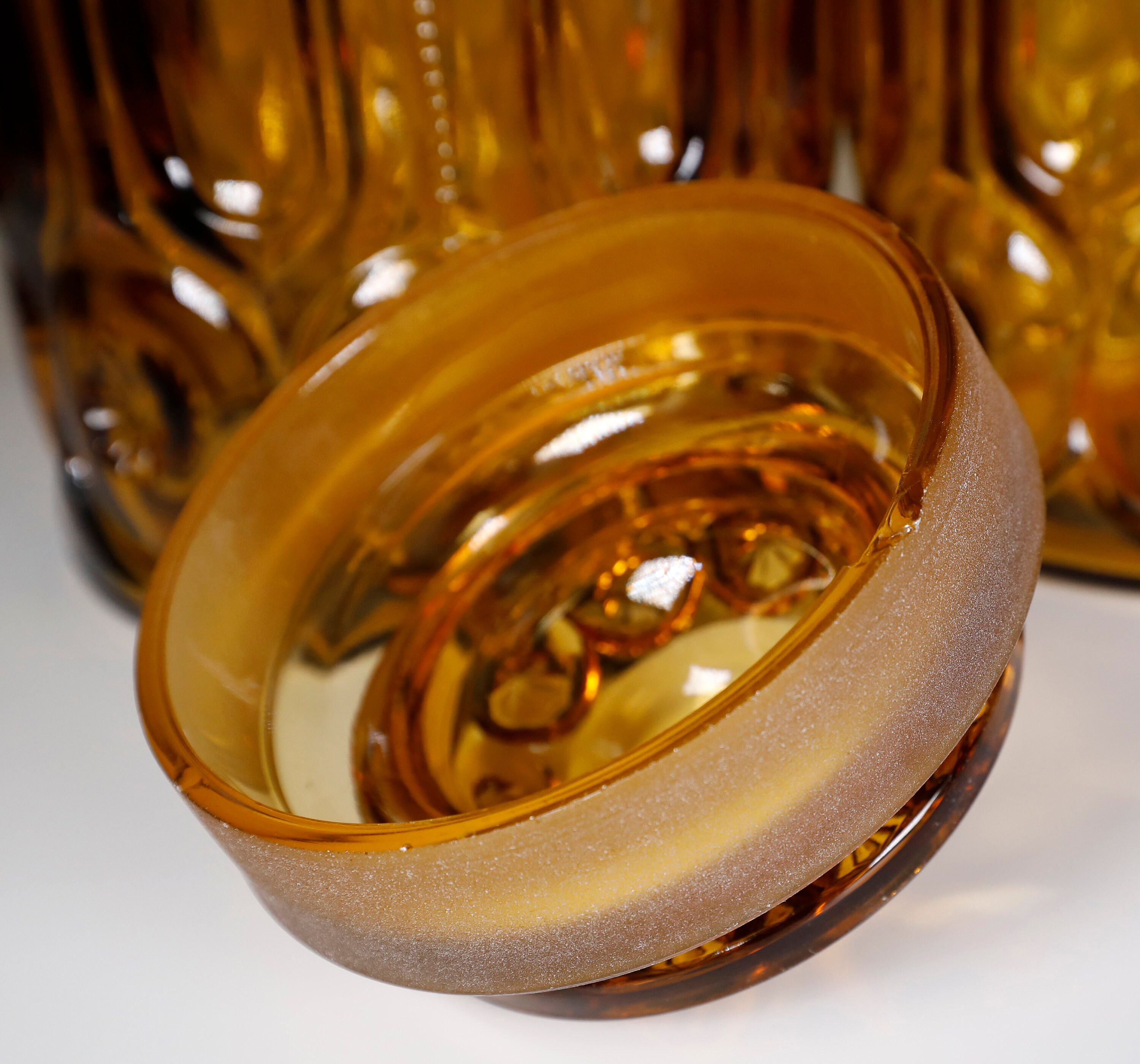 Vintage LE Smith Moon and Star Amber Glass Canister Set Etsy