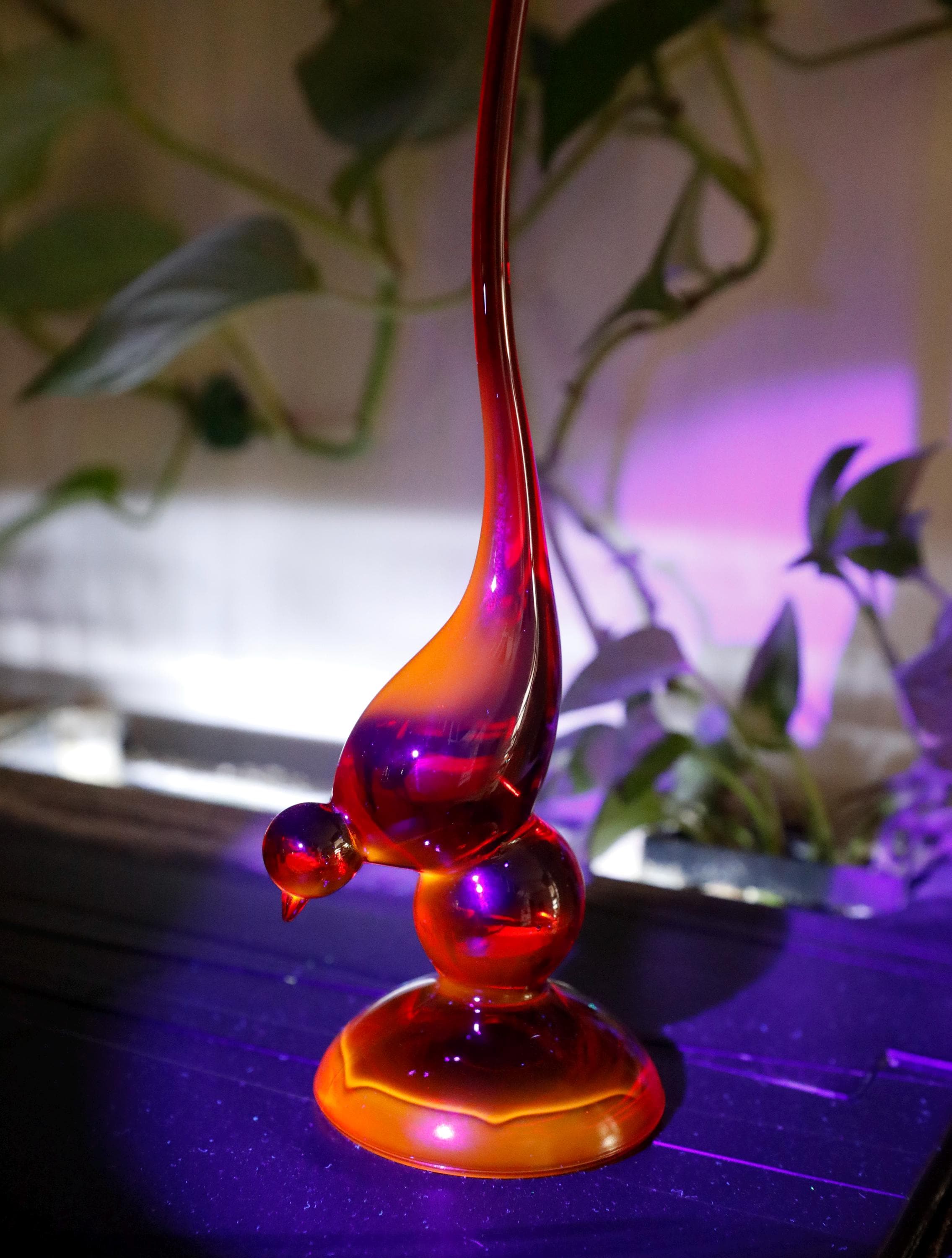 Vintage 60s Viking Glass Epic Long Tail Bird Red - Etsy