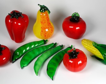 Vintage Encased Glass Fruit and Veggies
