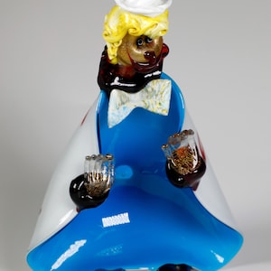 Authentique plat vintage clown en verre de Murano