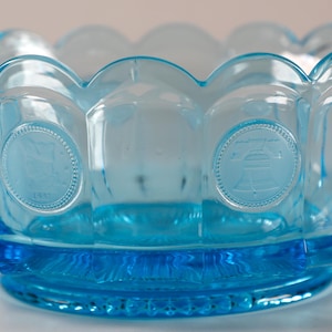 Vtg Fostoria Blue Coin Pattern Bowl