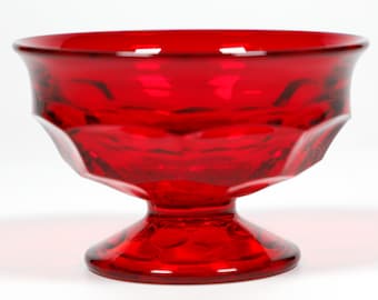 Vintage Viking Glass Georgian Ruby Red Tall Sherbet Dish-Sold Individually