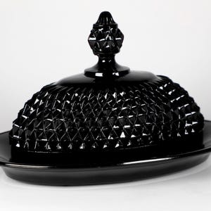 Vintage botervloot met deksel, exclusief tiara, zwarte diamantpunt