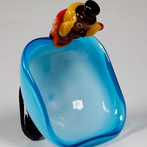 Authentique plat vintage clown en verre de Murano