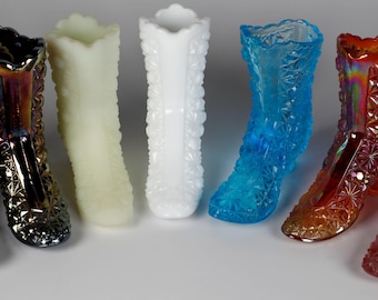 Vintage Fenton Glass Boots