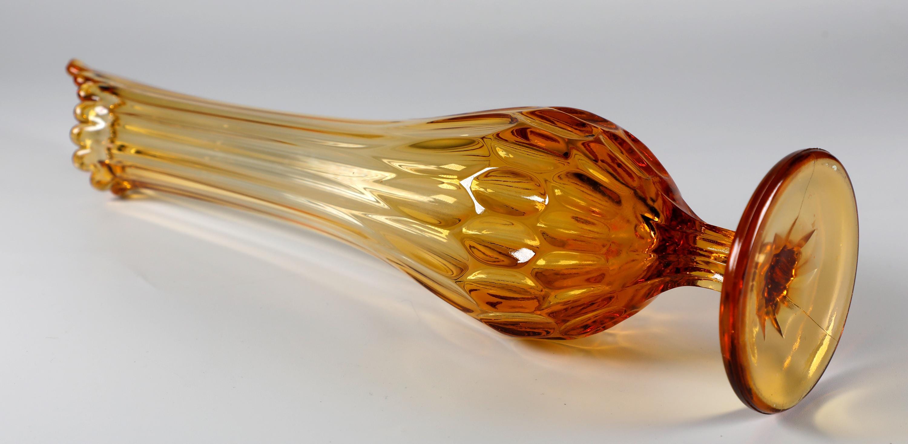 お取り置き　ポーランド製　アンバー 花瓶 ヴィンテージ アンバー スイング花瓶 - 14.5 インチ - Etsy 日本