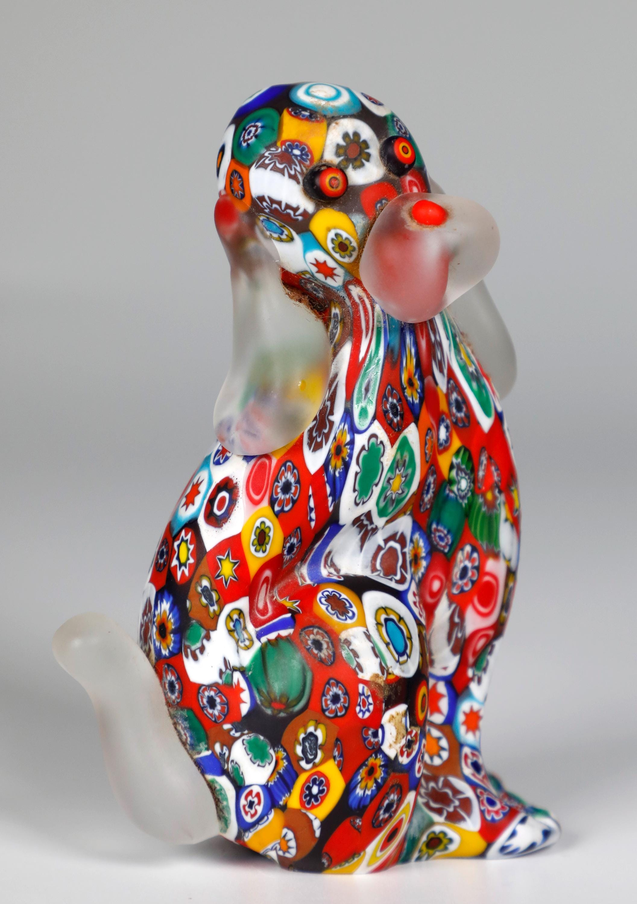 犬　ワンちゃん　Murano ムラーノ　ガラス　置物　イタリア製　ピンク 犬 ワンちゃん Murano ムラーノ ガラス 置物 イタリア製 ピンク