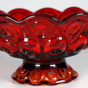 Vintage LE Smith Amberina Pedestal Dish