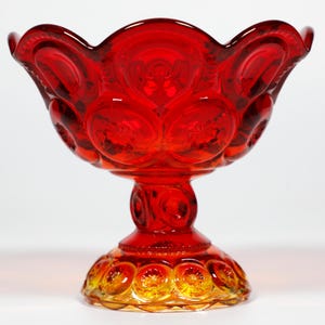 Vintage LE Smith Moon & Star 5&quot; Amberina Candy Dish