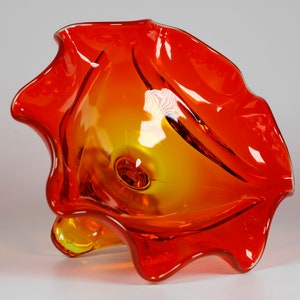 Vtg Viking Glass Footed Drape Bowl- Epic Line