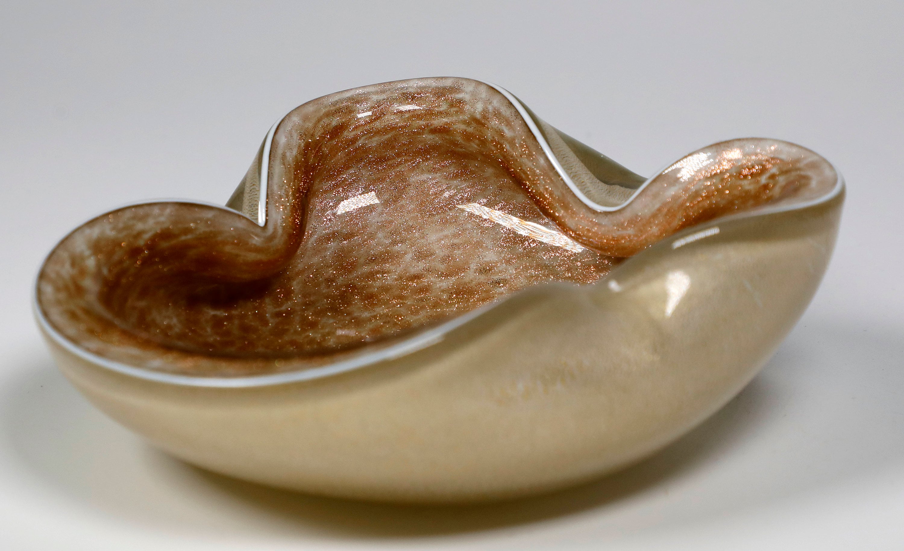 ヴィンテージ Alfredo Barbini Murano サイン入りハート灰皿