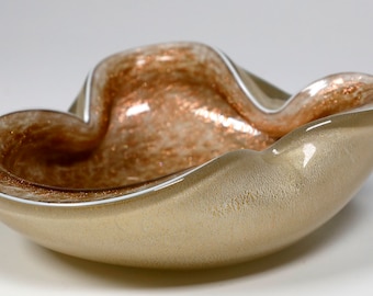Vintage Alfredo Barbini Sommerso Aventurine Bowl-Murano
