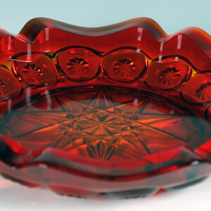 Vintage LE Smith Amberina Moon and Star Ashtray