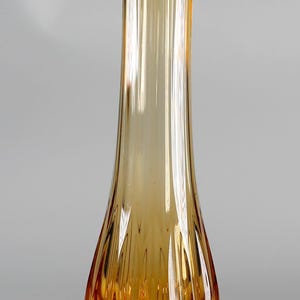 Vintage Amber Swung Vase - 14.5&quot;