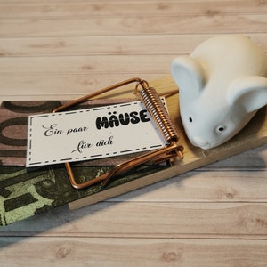 Geldgeschenk, Geburtstag, Hochzeit, Schulabschluss, Mausefalle, Mäuse verschenken