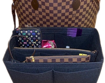 Felt Bag Organizer with Wristlet | Purse Tote Bag Handbag Organizer Insert Keeper