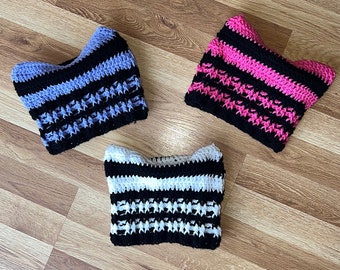 Cat Hat | FREE SHIPPING, Kitty Cat Winter Hat, Cosplay, Women’s Rights, Pink, Purple, Black, White, Beanie