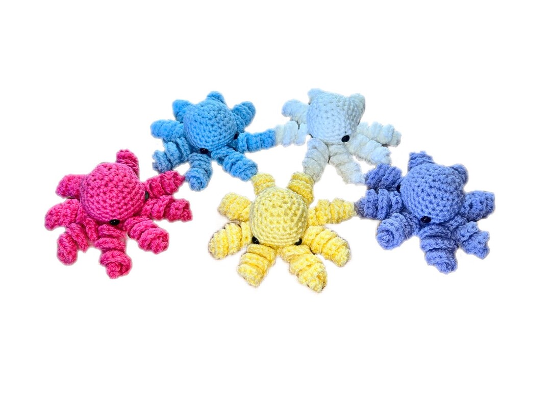 Crochet Octopus Choose Color, Kawaii Amigurumi Octopus Stuffed Animal