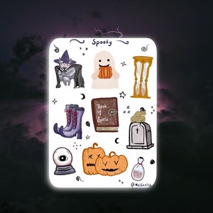 Witchcraft Sticker Sheet, spooky Sticker sheet, spells Stickers, aesthetic Stickers, Bullet Journal Stickers, spooky stickers, diary sticker
