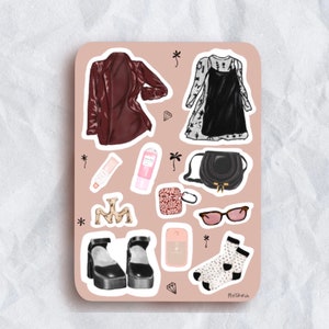 Foglio di adesivi di moda, foglio di adesivi carini e femminili, adesivi di moda, adesivi per planner, adesivi per bullet journal, adesivi per scrapbook, alla moda