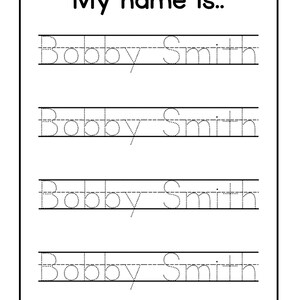 Personalized Name Tracing Worksheet: Handwriting Practice (digital ...