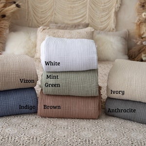 Soft Organic Cotton Gauze Blanket, Muslin King Queen Bedspread, Muslin Throw Blanket