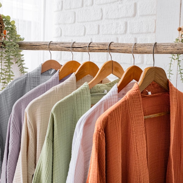 Lightweight Turkish Cotton Robe, Organic Cotton Muslin Robe, Oversized Gauze Kimono Robe, Soft Long Robe, Turkish Bathrobe, Bridal Robe