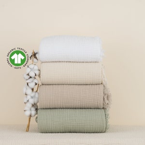 Soft Organic Cotton Gauze Blanket, Muslin King Queen Bedspread, Muslin Throw Blanket image 6