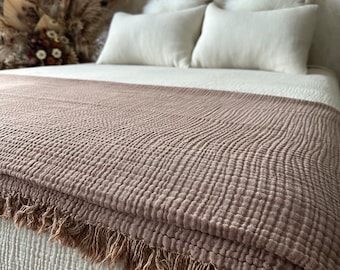 Soft Muslin Blanket, Organic Cotton Gauze Blanket, Muslin Bedspread, Muslin Throw, Muslin Baby Blanket, Muslin Quilt