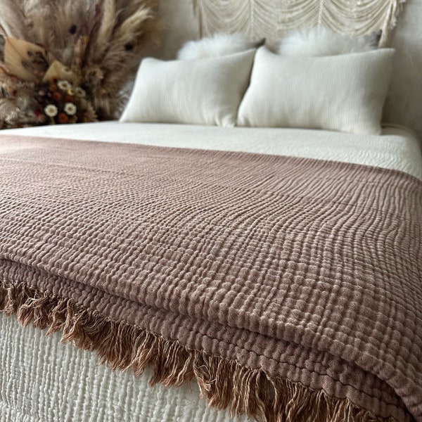 Soft Muslin Blanket, Organic Cotton Gauze Blanket, Muslin Bedspread, Muslin Throw, Muslin Baby Blanket, Muslin Quilt