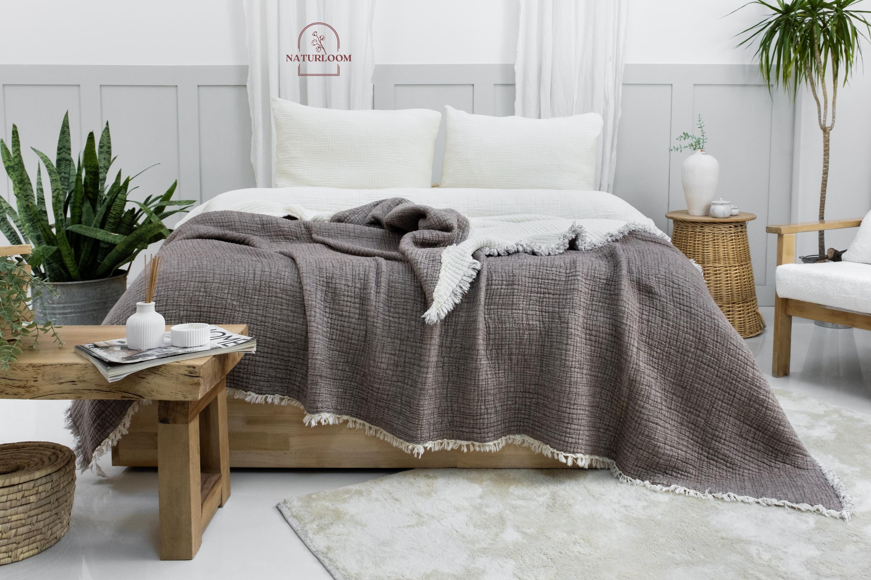 8 Layer Muslin Comforter, GOTS Certified Muslin Quilt, King Size Bedspread, Cotton Quilt, Housewarming Gift, Thanksgiving Christmas Gift