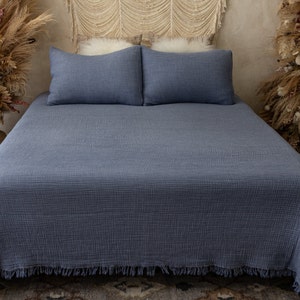 100% Soft 4 Layer Gauze Blanket, Cotton Muslin King Bedspread, Organic Muslin Throw Blanket, Cotton Duvet Cover, King Quilt