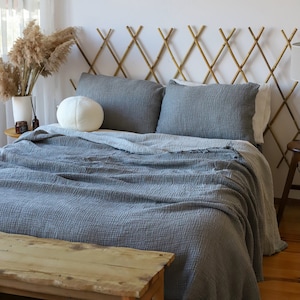 Soft Gauze Muslin Throw Blanket, Adult Muslin Blanket, Organic Cotton Quilt, Muslin Bedspread