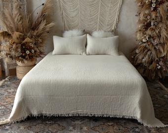 100% Soft Organic Cotton Gauze Blanket, Muslin King Size Quilt, Muslin Bedspread, Baby Swaddle