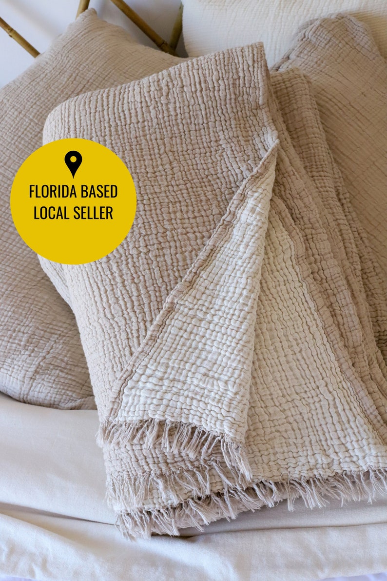 Soft Organic Cotton Gauze Blanket Muslin Full Size Quilt Etsy