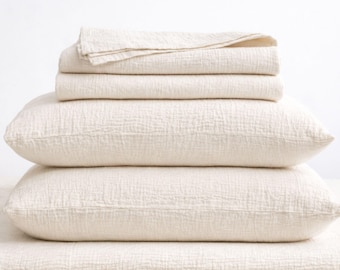 Cotton Flat Sheet, Breathable Muslin Top Sheet, Organic Muslin Flat Bed Sheet, Organic Certified Cotton Bedding, King, Queen Size Flat Sheet