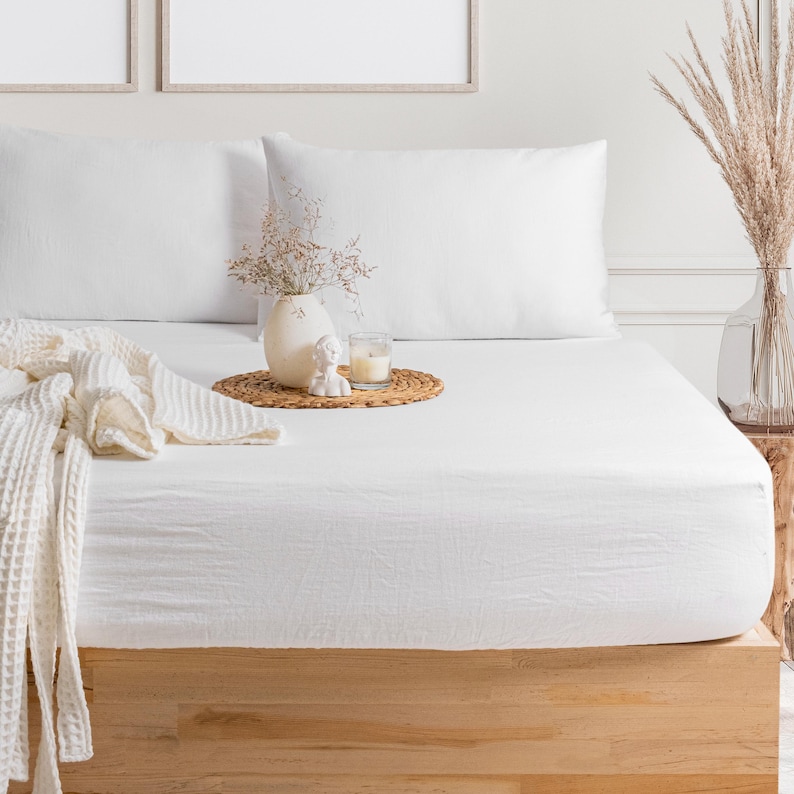 white bed sheets