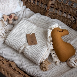 4 Layer Organic Muslin Baby Blanket, Soft Cotton Baby Swaddle, Newborn Gift for Girl or Boy, Muslin Baby Quilt image 5