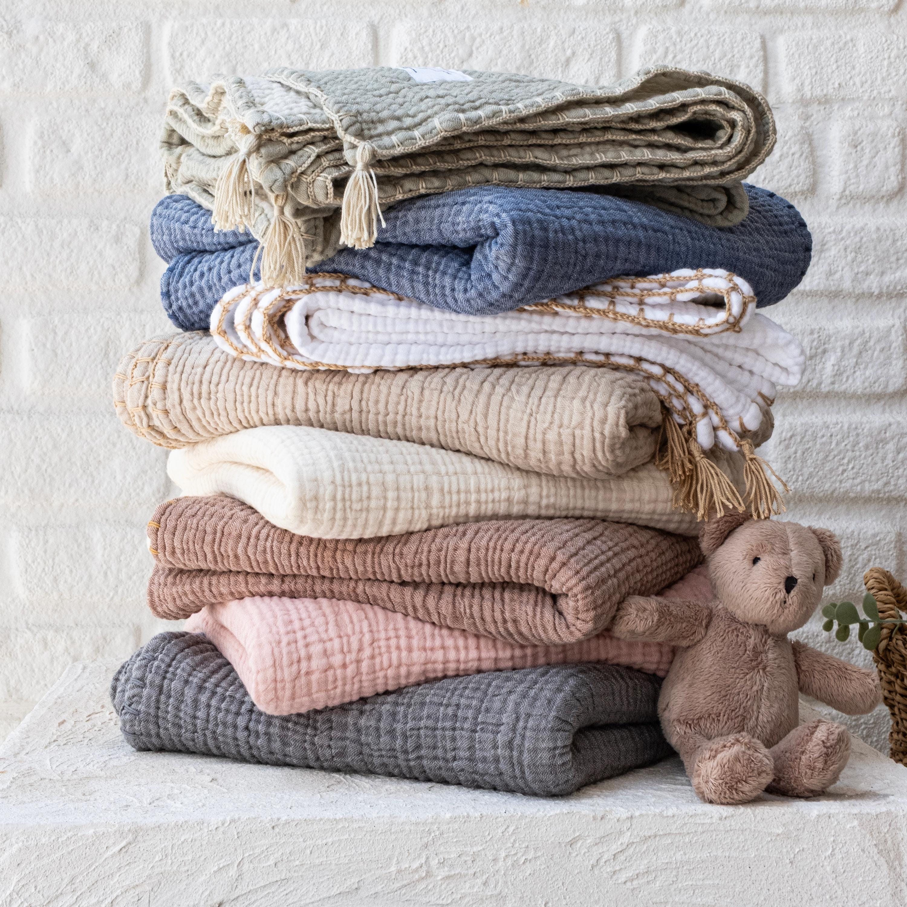 Organic Muslin Baby Blanket, GOTS Certified Cotton Baby Blanket, Baby Quilt, Newborn Gift, Baby Boy Blanket, Baby Shower Gift
