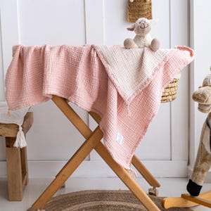 GOTS Certified Muslin Baby Blanket, Organic Cotton Baby Quilt, 4 Layer Muslin Swaddle, Newborn Gift, Baby Shower Gift, Baby Girl Blanket