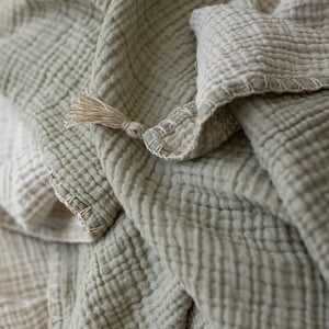 4 Layer Organic Muslin Baby Blanket, Soft Cotton Baby Swaddle, Newborn Gift for Girl or Boy, Muslin Baby Quilt image 10