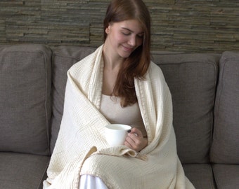 Organic Cotton Muslin Throw Blanket, Soft Cotton Gauze Blanket, Turkish Blanket, Baby Blanket, Muslin King Queen Bedspread, King Size Quilt