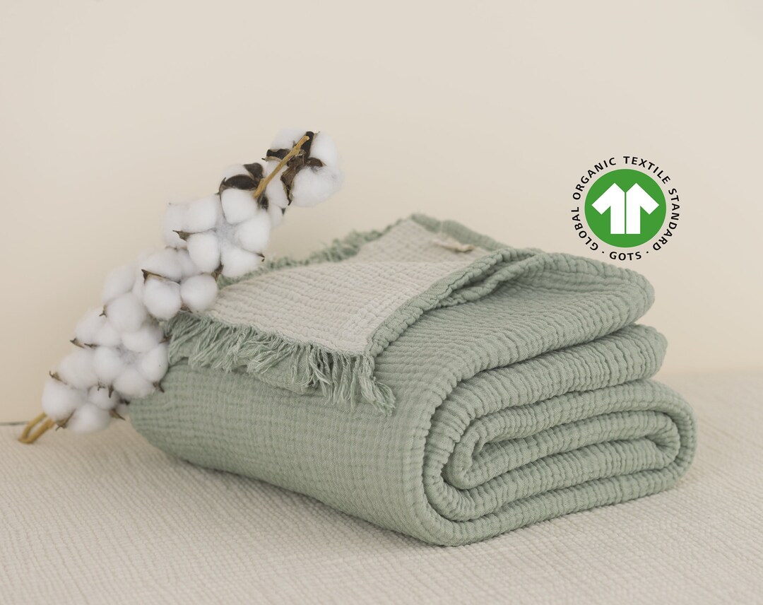 4 Layer Muslin King Blanket, Soft Organic Certified Cotton, Gauze