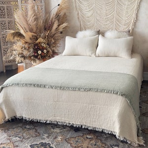 Soft Organic Cotton Gauze Blanket, Muslin Throw Blanket, Muslin Bedspread, King Size Blanket