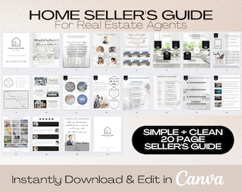 Real Estate Business Home Verkäufer Guide Template | In Canva bearbeiten | 20-Seiten-Startseite Verkäufer-Leitfaden | Makler | Einfach und Sauber