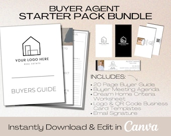 Makler Startpaket Bundle | In Canva bearbeiten | Buyers Agent Branding | Real Estate Business Templates | Sauber und Einfach