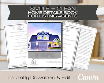 Real Estate Business Home Details Buch Vorlage | In Canva bearbeiten | Listing Agent Ressourcen | Makler | Canva-Immobilien